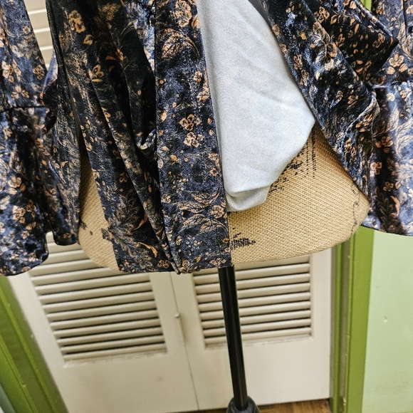 Free People Romper Bali Collection Bell Sleeve Velvet Mini Dress XS - Picture 10 of 15